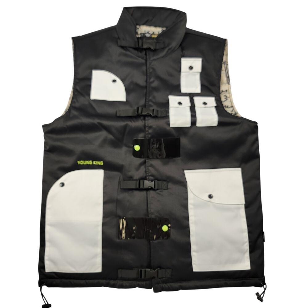 The Hideout THC x YK Osiris Young King Vest Men's L Black White NWT
